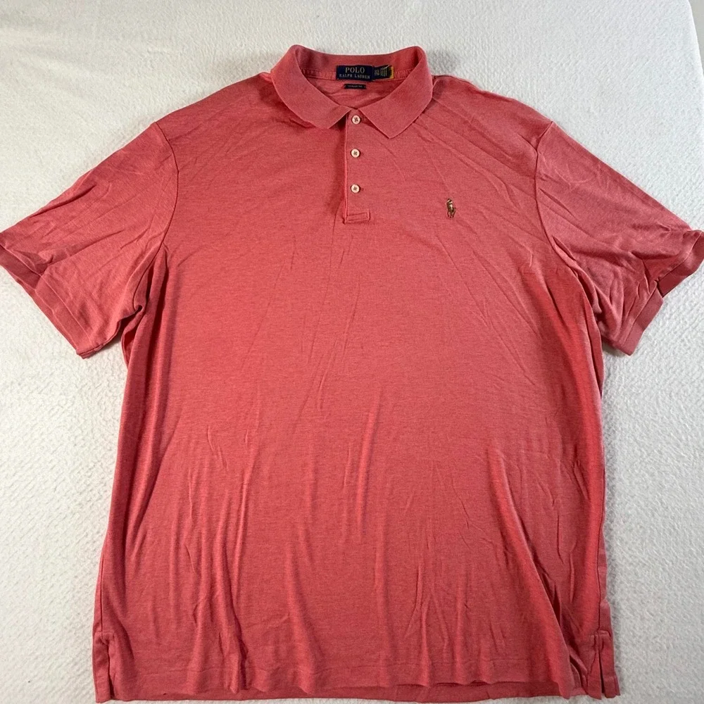 Polo Ralph Lauren Polo Shirt Mens 2XL Classic Fit Short Sleeve Salmon Pink